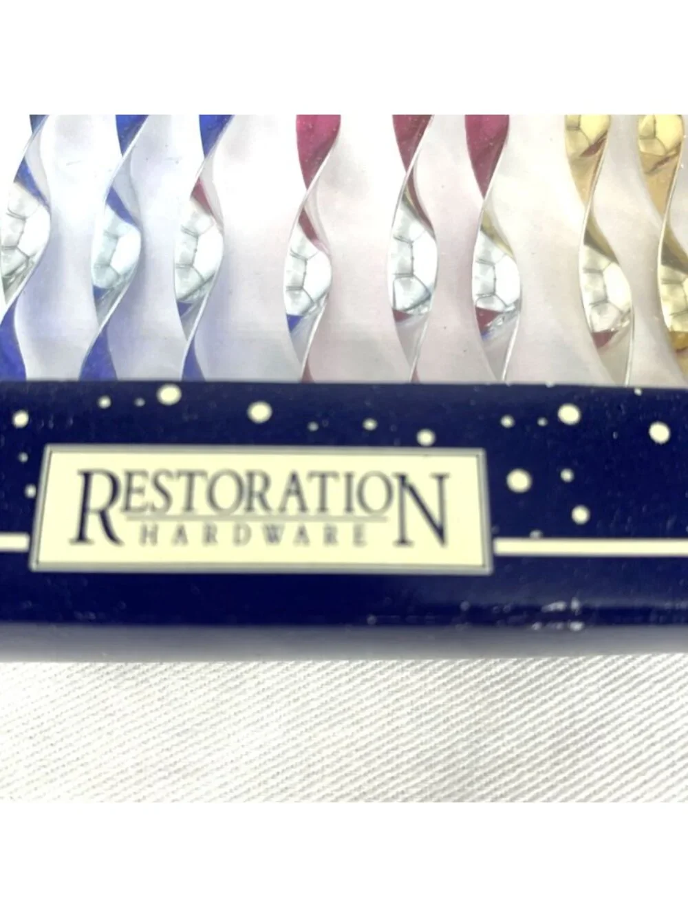 Restoration Hardware Jeweled Icicles Multicolor Set of 12 w/ Box Metal
